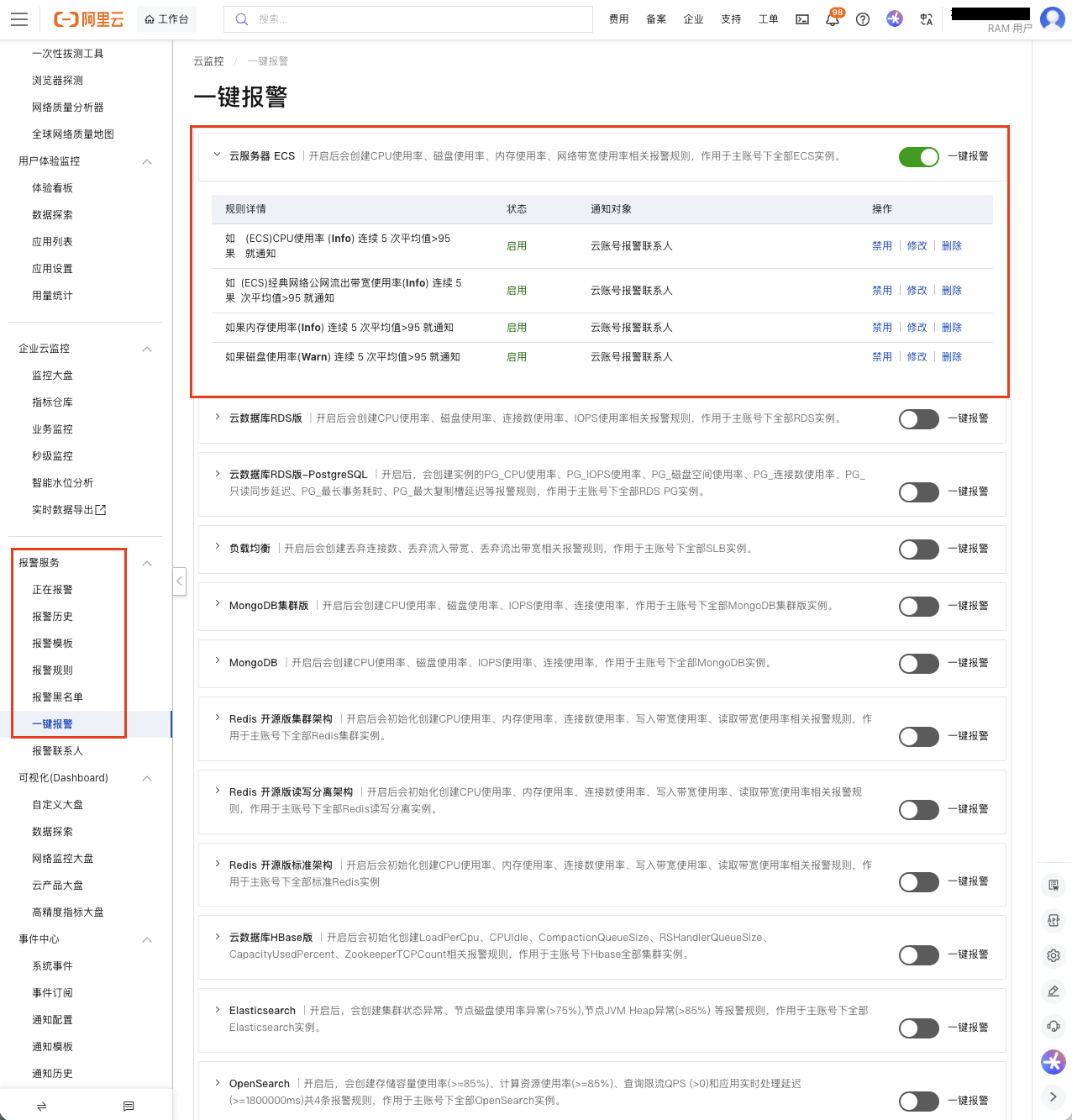 aliyun-monitor-oneclick